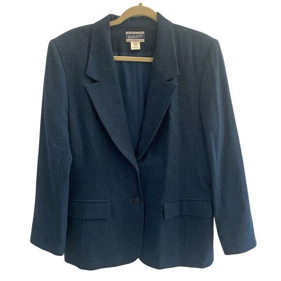 Pendleton 100% Wool Peacock Blue Women’s Blazer Jacket Women’s Size 14 Large - Picture 1 of 5